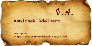 Vanicsek Adalbert névjegykártya
