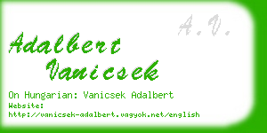 adalbert vanicsek business card